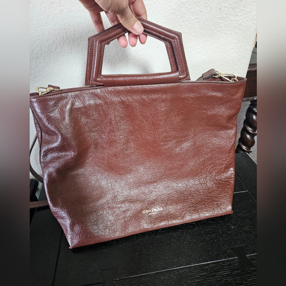 Anna Paola Brown Leather Handbag
